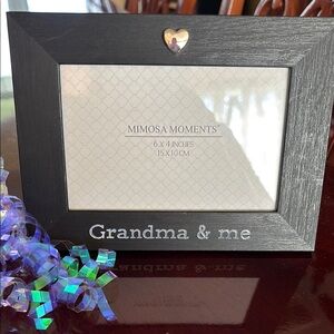 Mimosa Moments “Grandma & Me” Black Picture Frame with Heart Accent